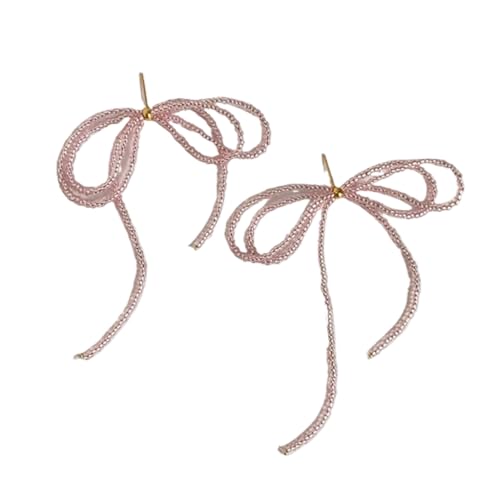 Boucles d'oreilles pendantes cristal et nœud papillon élégant pour femme