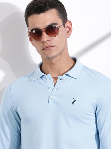 Image of Thomas Scott Men's | Solid | Full Sleeve | Regular Fit | Cotton Blend | Polo Collar | Casual Tshirt