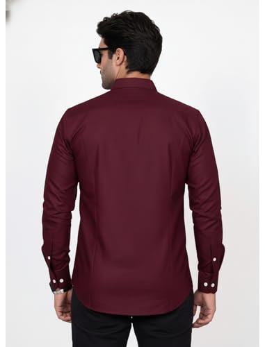 Image of Diverse Men's Solid Formal Shirt | Premium Poly Cotton Full Sleeve Regular Fit Shirt for Men | Stylish Office, Business & Casual
