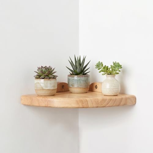 Estantería colgante de madera esquinera triangular flotante de pared 7