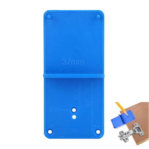 Topfscharnier Schablone Bohrschablone Lochreihe Topfscharnier Bohrschablone Blau Lochreihenschablone Montageplatten Ankörnschablone Für 40 Mm Tür- Und Schrankscharniere (Blau)