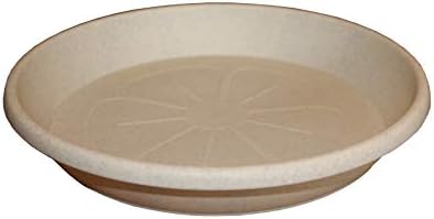 Home Garden Ornaments Plant Pot Saucers 18.5cm Beige Marble Set of 10, Solid Plastic Plant Pot Saucer - Image 3