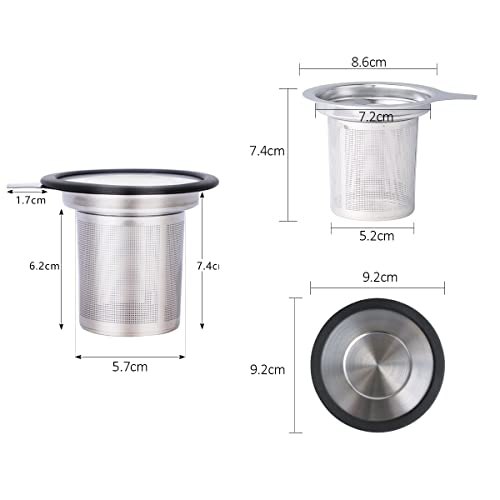 Tea Infuser , Extra Fine Mesh Tea Strainer With Silicone Lid, 304 Stainless Steel Tea Infusers For Loose Tea, Tea Steeper Basket Filter For Teapot, Mug, Cup #TOP5