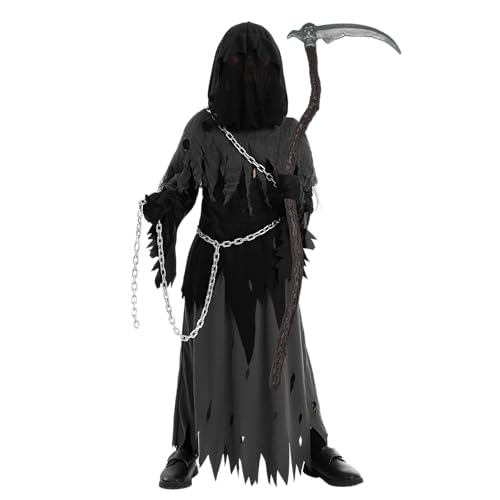 image for Spooktacular Creations Glowing Eyes Grim Reaper Costume for Kids, Hall