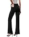 DLOODA Womens Dress Pants Stretchy Work Pants Business Casual Office Trousers Pull On Flare Slacks with 4 Pockets Black