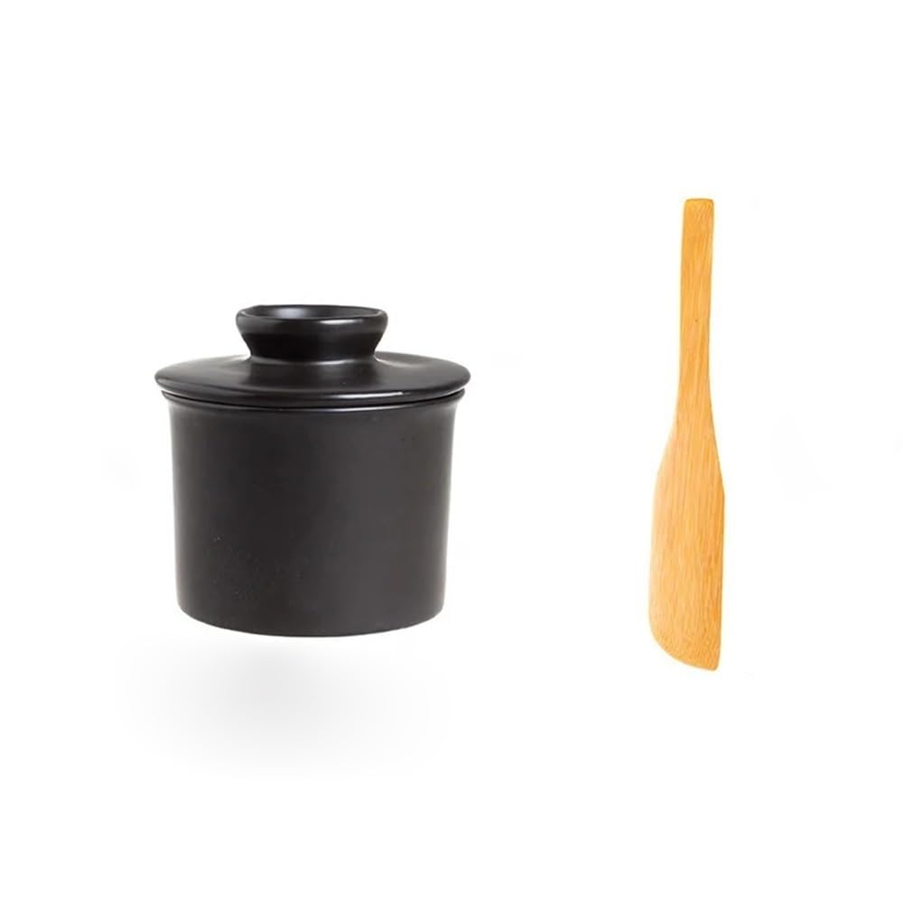 ZYYANSHOP Butter Dish Round Butter Box Ceramic Storage Jar Cheese Cup Knife Kitchenware