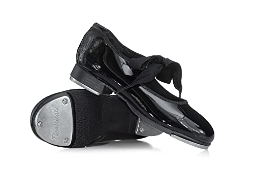 Theatricals Girls Tap Star Ribbon Tie Tap Shoes Patent 10.5W T9015C