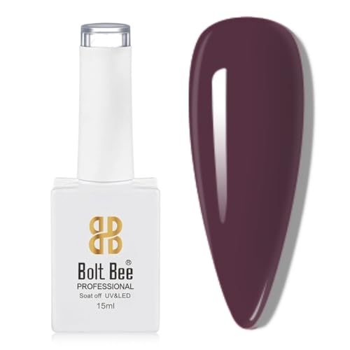 Image of Bolt Bee Sangria Color Gel Nail Polish Soak Off UV Gel DIY at Home Manicure Salon Nail Art (168, 15ml)