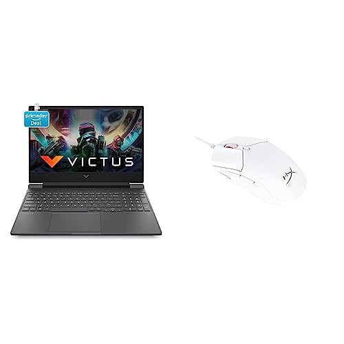 Image of HP Victus Gaming 12th Gen Intel Core i7 12650H 15.6 inch(39.6 cm) FHD Gaming Laptop & HyperX Pulsefire Haste 2 WHT Wired