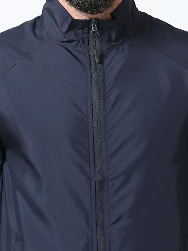 Image of CNMN Men's Polyester Biker Jacket - Single Layer, Light Weight, Two Zipper Pocket, All Year Wear, Breathable, UV Protection