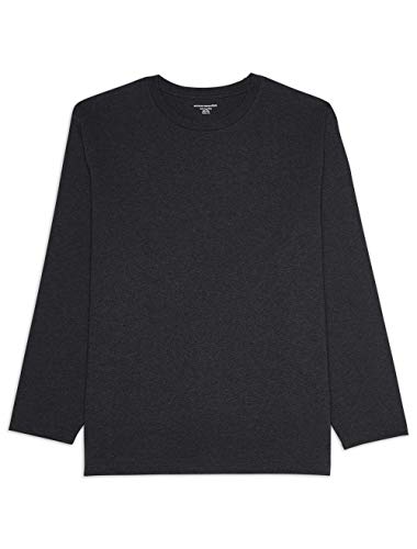 Amazon Essentials Men's Big & Tall Long-Sleeve T-Shirt, Charcoal Heather, 4X Tall