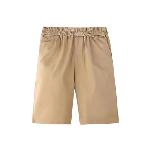 Moonker Solid Color Shorts for Boys Elastic Waist Straight Soft Breathable Cotton Pupils Shorts Underwear Women