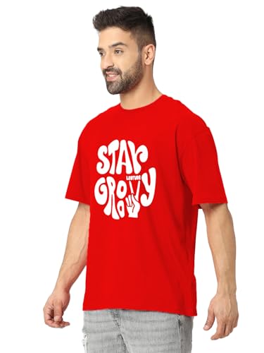 Image of LEOTUDE Men's Oversized Cottonblend Half Sleeve Printed Tshirt for Men | Men's Tshirt