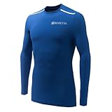 Beretta Flash Seamless Underwear Long Sleeve | High-Stretch Compression Shirt for Men | Long-Sleeve Workout Shirt | Navy and Beretta Blue, Large