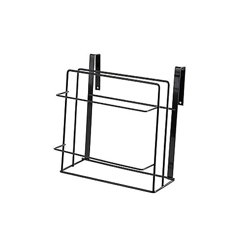MOLUCKFU パンチ壁掛けまな板ラック 鉄素材 製 キッチン収納 食器棚吊り下げラック まな板ホルダー キャビネット下用 黒