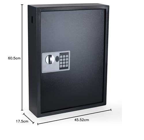 Pavo - Schlüssel Kasten-/Schrank-/Tresor, High security mit elektro Sicherung, 100 Haken mit seitlichem Schlüsseleinwurf, dunkelgrau , 8056019