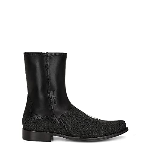FRANCO CUADRA Men's Dress Boots in Genuine Stingray Leather Black