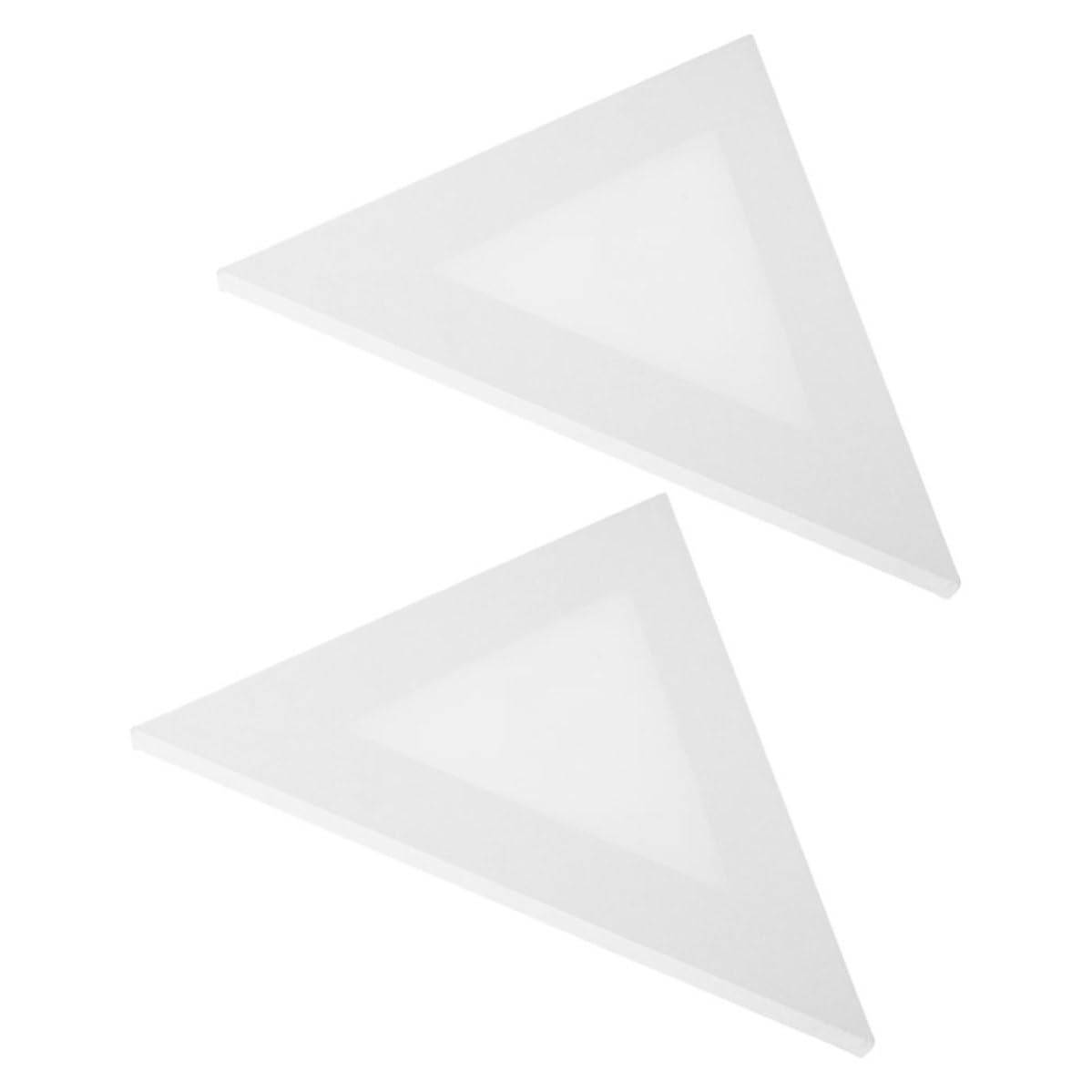 Lienzo Triangular Estirado para Artistas, 2 Piezas, Blanco