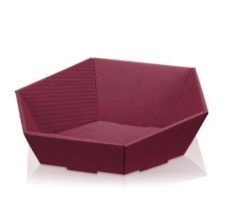 10 Stück "Präsentkorb bordeaux mittel", Geschenkkorb aus Wellpappe