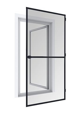 Windhager Zanzariera Telaio tenditore Plus, Telaio in Alluminio per Porte, accorciabile singolarmente, 100 x 210 cm, Antracite, 03709