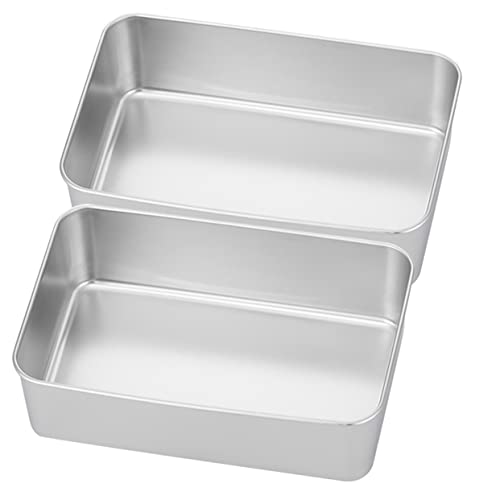 GRIRIW 2pezzi Teglia Quadrata in Acciaio Resistente Per Tiramisù e Mousse Facile Da Pulire Per Dolci Fatti in Casa e Feste