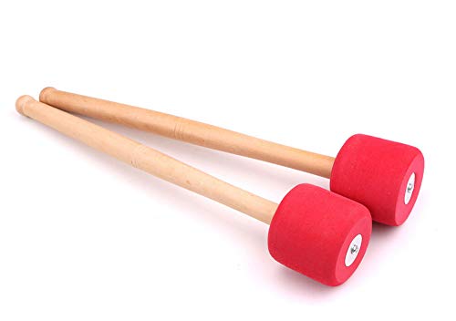 Jiayouy 13" Bass Drum Mallet Stick Foam Head & Wood Handles Drum Stick With A Carry Bag Percussion Instrument Band Accessory 2Pcs #TOP2