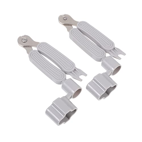 Wakauto 2-pack Guitar String Winder Set String Cutters Bridge Pin Puller Clipper Acoustic Guitar Tool Light Grey