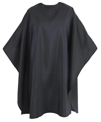 VASLON - Professional Hair Cutting Cape with Adjustable Snap Closure, Waterproof Salon Barber Cape for Adults and Kids,Hair Cutting Accessories, Black