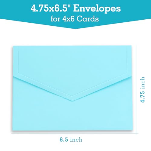 Envelopes autovedantes 4x6, pacote com 50, envelopes 4x6 para cartões, envelopes azuis claros, envel