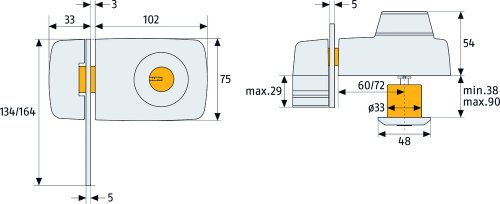 Türzusatzschloss ABUS 7035 W, Artikelnummer 533037
