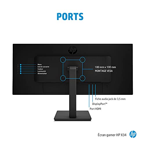 HP X34 Display Gaming 34 WQHD IPS Nero