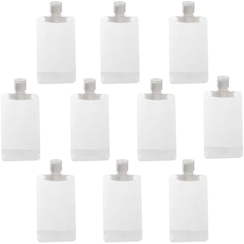 10 pcs Portable Travel Fluid Makeup Packing Bags, 30ml/50ml/100ml Transparent Stand Up Spout Pouch PET Travel Liquid Clamshell Packaging Bag for Toiletry Lotion Shampoo (100ml) Cover