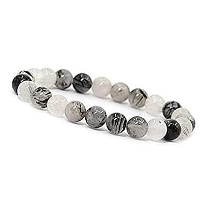 Black Rutile Bracelet Gemstone Bracelet Healing Stones Natural Stone Yoga Bracelet - Gemstone Beaded Stretch Bracelet 8mm - Stone Bracelet