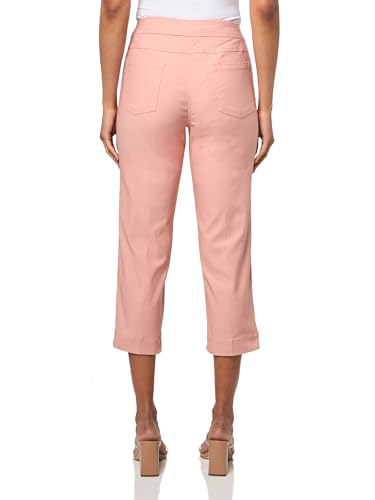 SLIM-SATION Women's Pull On Solid Fine Line Petite Twill Crop2