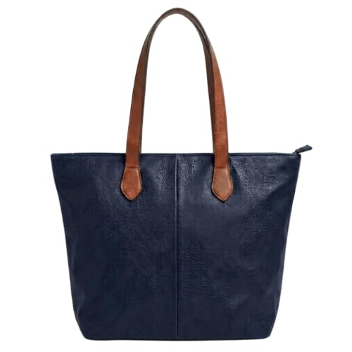 Image of AOSSTA Tote Bags For Women Lightweight Shoulder Bag Handbag (Navy)