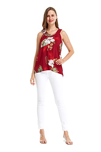 Image of Matchable Family Hawaiian Luau Men Women Girl Boy Clothes in Pineapple Garden Burgundy