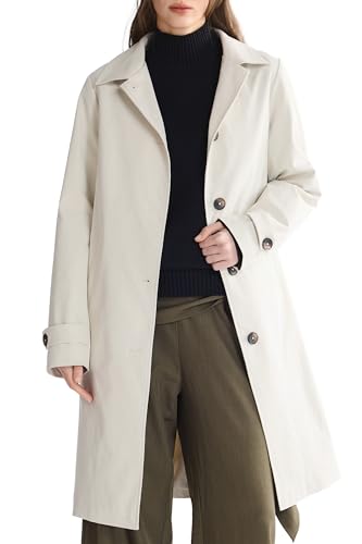 Orolay Women's Single Breasted Trench Coat Mid Long Classic Lapel