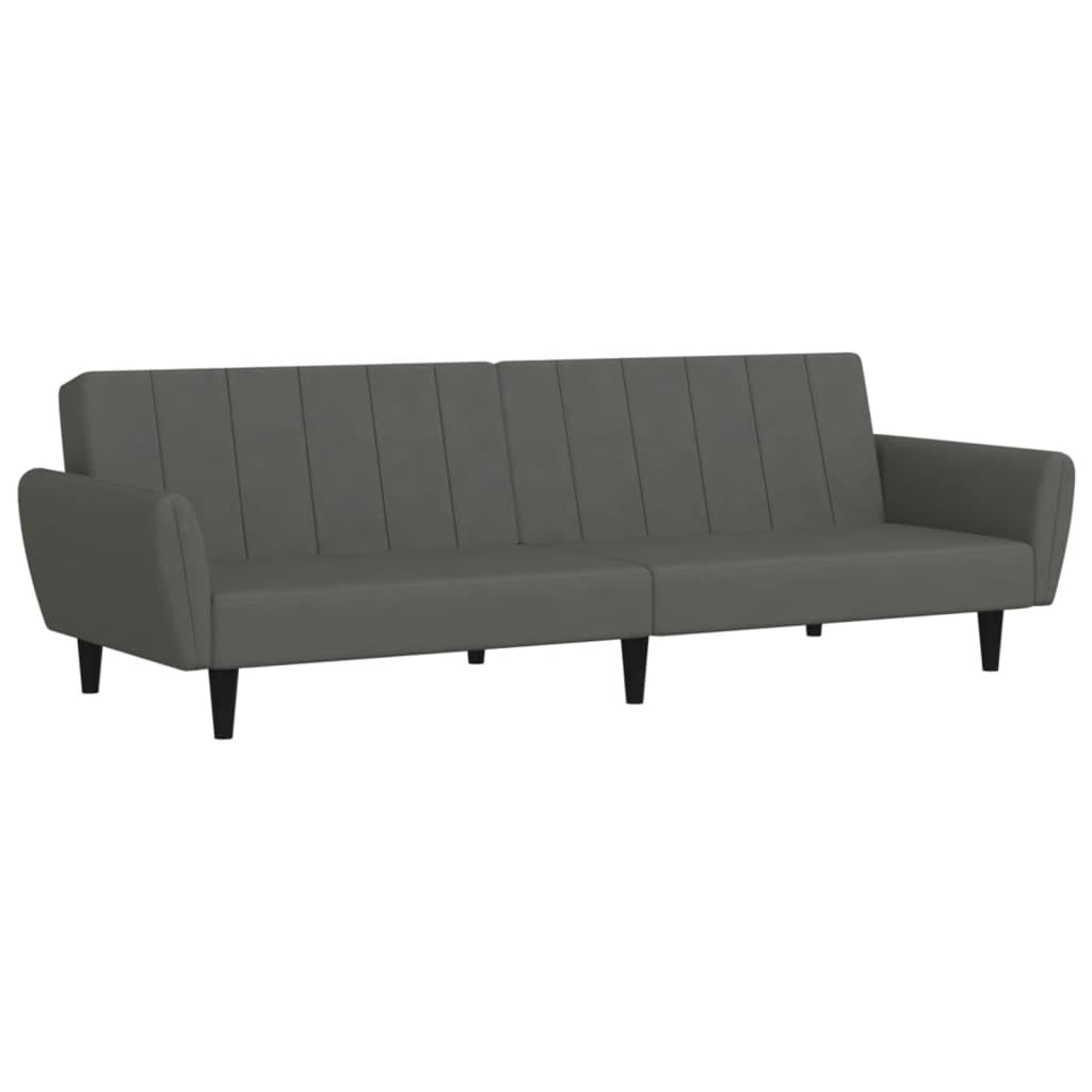 Sofá cama de terciopelo gris oscuro de 2 plazas con respaldo ajustable de 220 cm 1