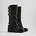 MAVMAX Women Slouchy Knee High Boots Casual Round Toe Pull On Riding Biker Boots Fold Over Chunky Low Heel Platform Boot Size 9