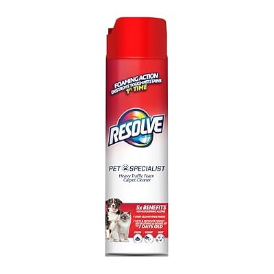 Resolve Pet Specialist Heavy Traffic Foam, Carpet Cleaner, Pet Stain and Odor Remover, 22oz