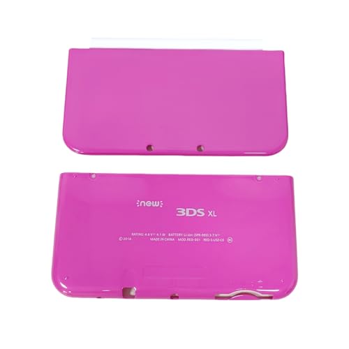 Hzxkqmil Faceplate Front and Back Housing Shell for Nintendo New 3DS XL Console, Replacement Upper/Bottom Cover Plates for New 3DSXL, Pink