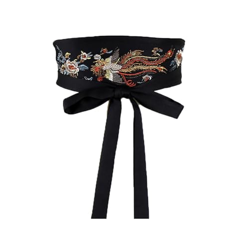UncleS Floral Pattern Wide Waistband Soft Breathable Belt Adjustable Cable