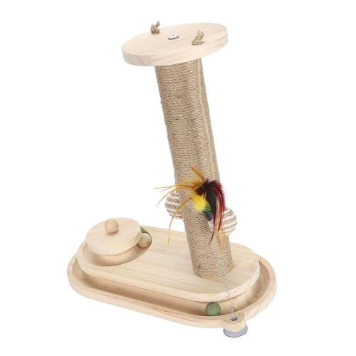 Arranhador Alto para Gatos, Poste Interativo Estável para Arranhar Gatos Com Base Ampliada para Gato
