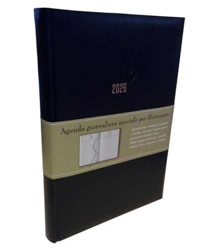Agenda livre de réservations année 2026 double page journalière Deluxe Prestige Professional F.TO A4 21 x 29,7 cm Hôtel Restaurants B&B SIMILPELLE bleu +...