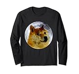 funny dogecoin moon doge hodl to the moon funny crypto meme maglia a manica