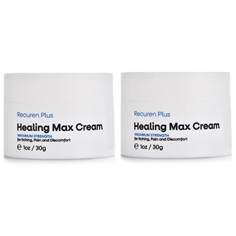 Recuren Plus Dermatitis Eczema Psoriasis Cream, Max Strength for Athletes Foot, Jock Itch, Urticaria, Rash, Rosacea, Acne, Ultimate Anti-Itch Solution 30g (2 Pack) Cover