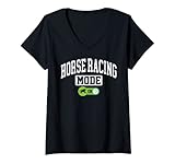 Photo Gallery donna horse racing mode on - funny equestrian horse racer racing maglietta con collo a v Photo Gallery donna horse racing mode on - funny equestrian horse racer racing maglietta con collo a v