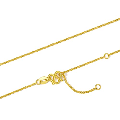 24K Solid Gold Necklace for Women, Real Pure Gold Jewelry Dainty Oval Clip Link Chain Necklace for Men Girlfriend3