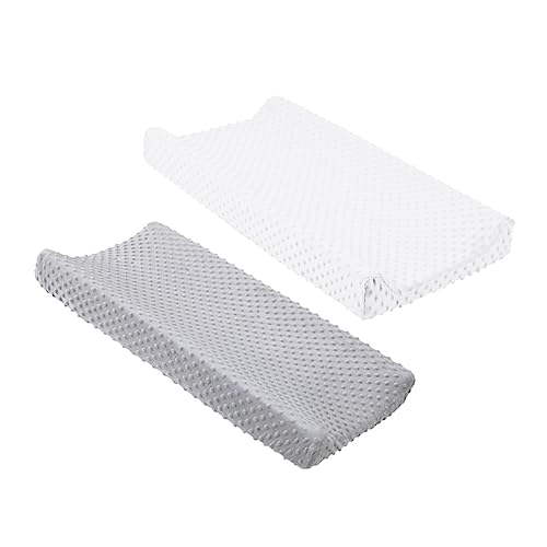 GAROZATION 2pcs Changing Table Cover Set Polyester Changing Pad Protectors and Grey for Easy Cleanup and Comfort for and Infants