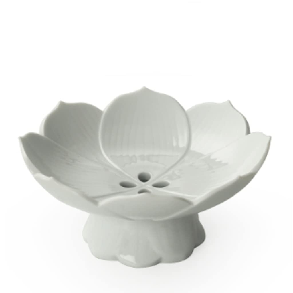 Familiar Soporte de Pastel Cerámica Desmontable for drenar múltiples Colores Flores de Loto Forma Torta Soportes Cupcake Fruit Snack Stand Bandeja de decoración (Color : White)